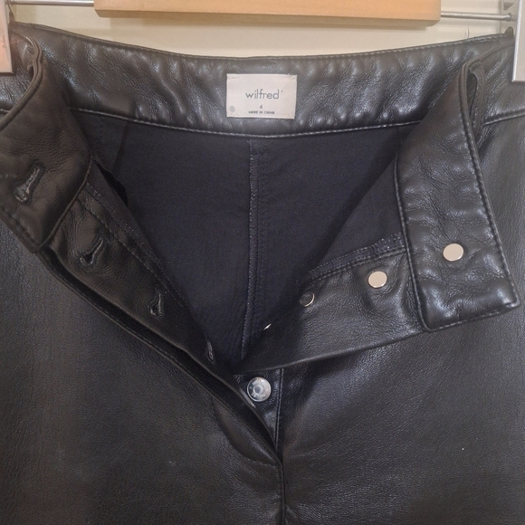 Wilfred Aritzia Faux Leather High Rise Modern Cargo Pants Black SZ 4 NWOT - Picture 7 of 15
